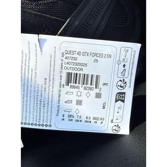 Salomon Quest 4D GTX Forces 2 EN | Black GORE-TEX Tactical Boots | M 6.5 | W 7.5 - Picture 4 of 8